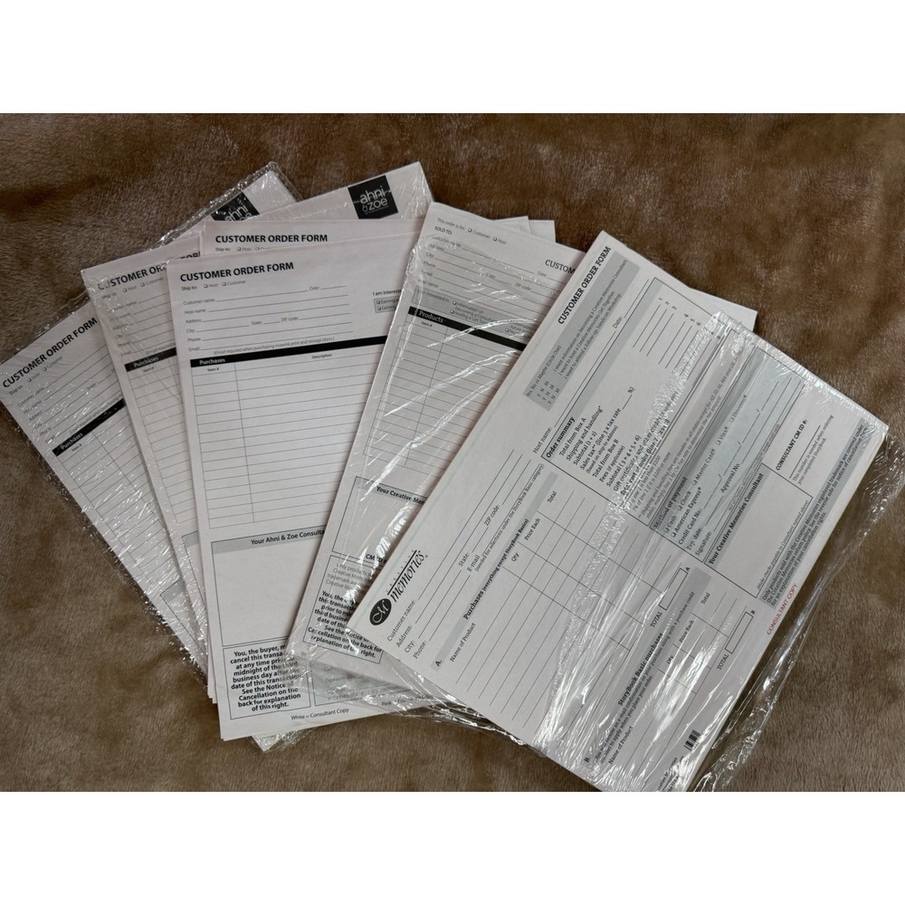 New Customer Order Forms Consultant Business Creative Memories Ahni & Zoe